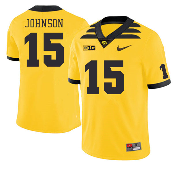 Men #15 Jack Johnson Iowa Hawkeyes College Football Jerseys Stitched-Gold